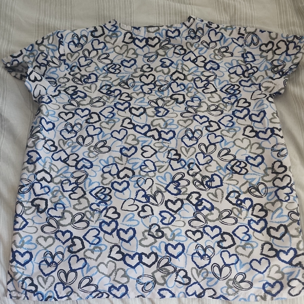 Heart Pattern Kids Shirt - Blue and Gray